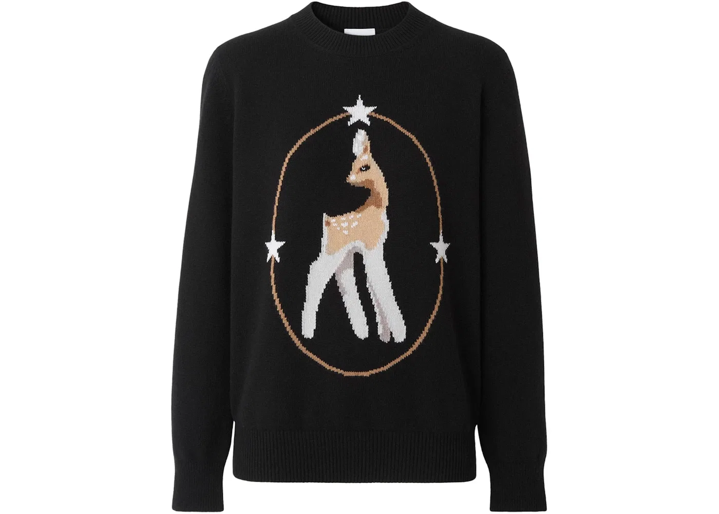 Женский свитер с принтом Deer Motif Burberry, Black