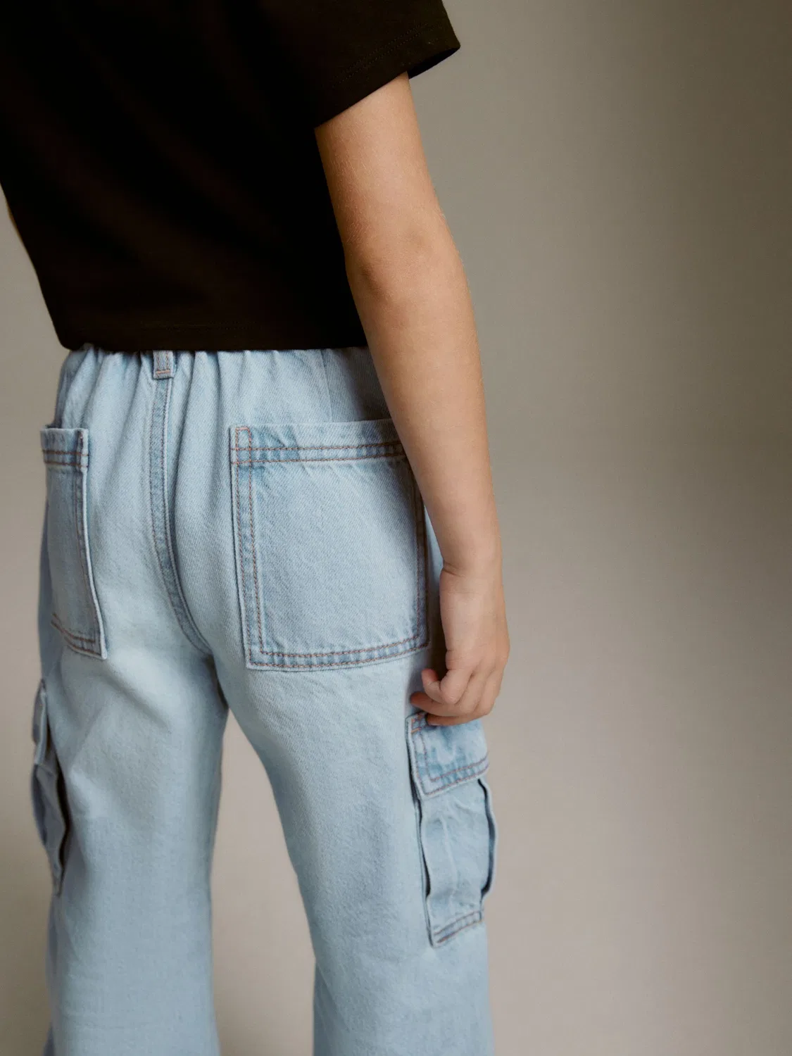 Джинсы карго широкие, Light Blue Denim Next — фото 4