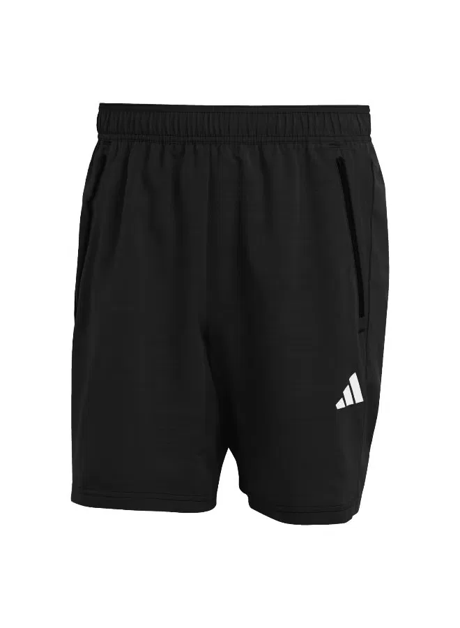 Шорты тренировочные с принтом меланж Adidas, черный