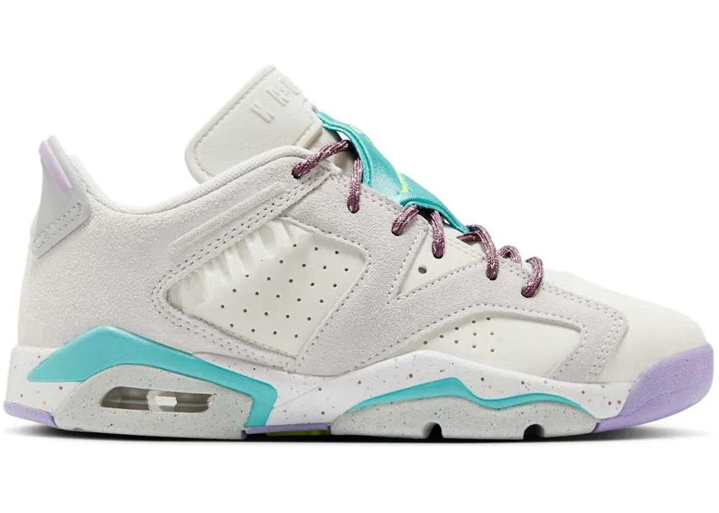 Детские кроссовки Lifestyle Jordan 6 Retro Low Jordan, Phantom/Green Frost/Hydrangeas/Volt