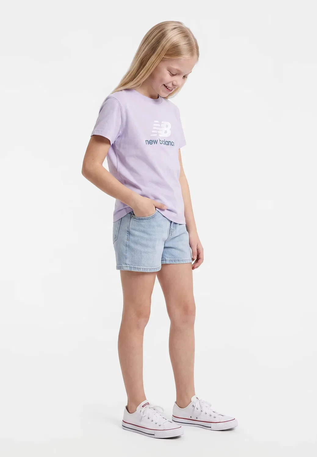 Футболка с принтом и логотипом Stacked New Balance, Smoked Violet