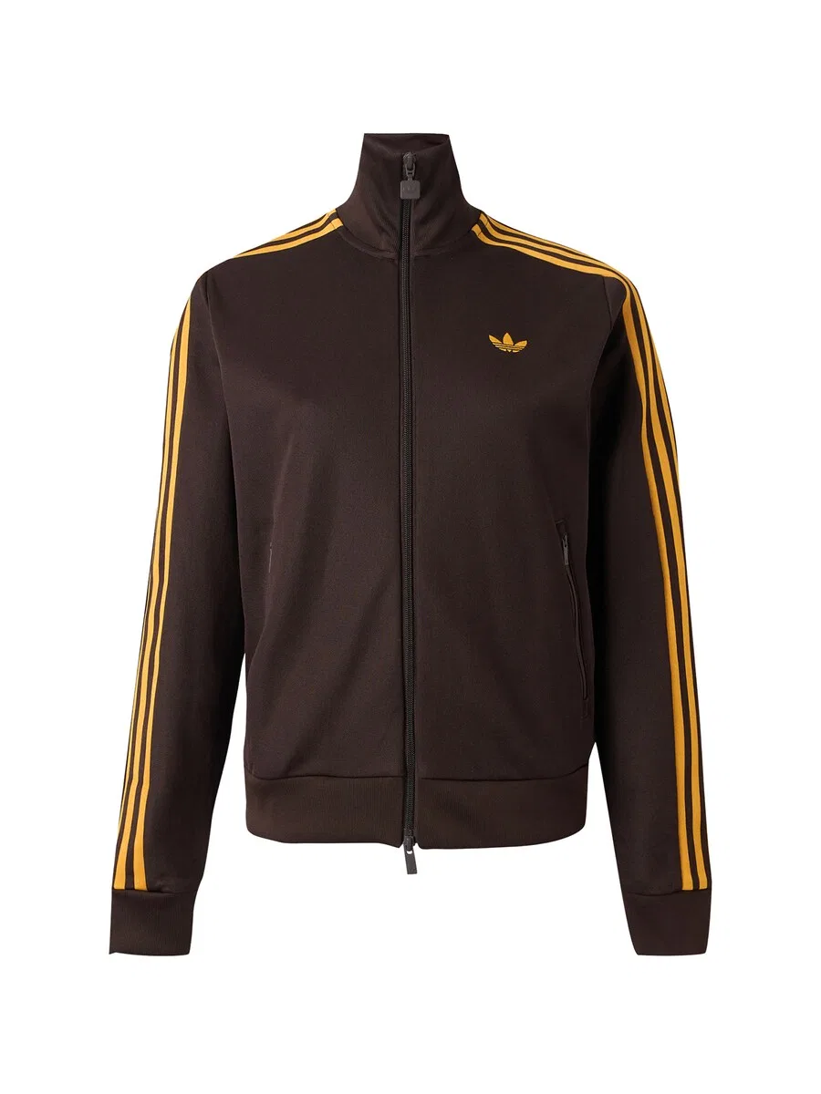 Худи на молнии ADIDAS ORIGINALS 'Classic' шоколадного цвета