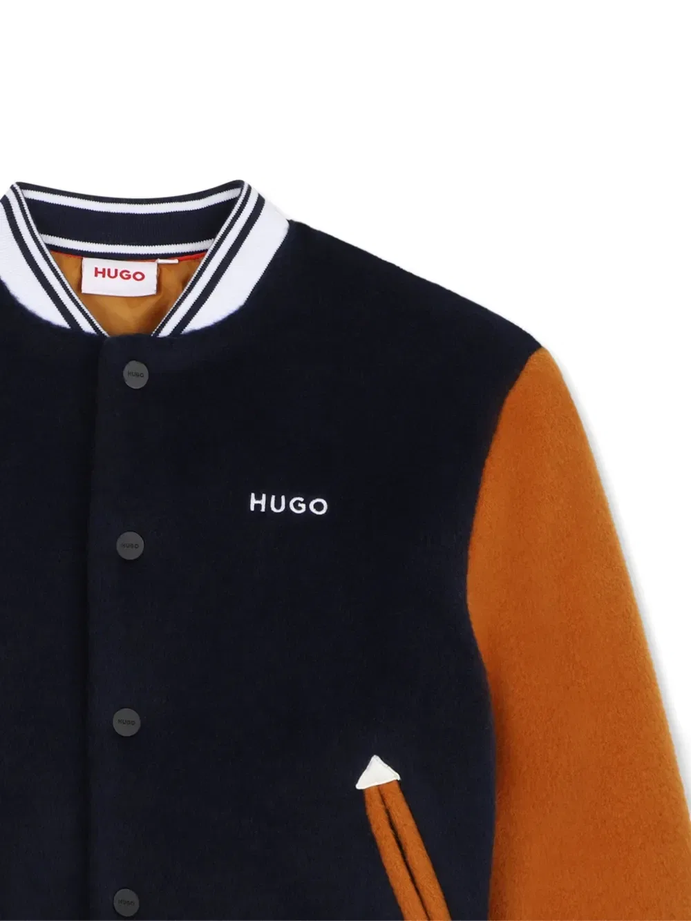 Куртка в стиле колор-блок с логотипом Hugo Kids, синий — фото 3