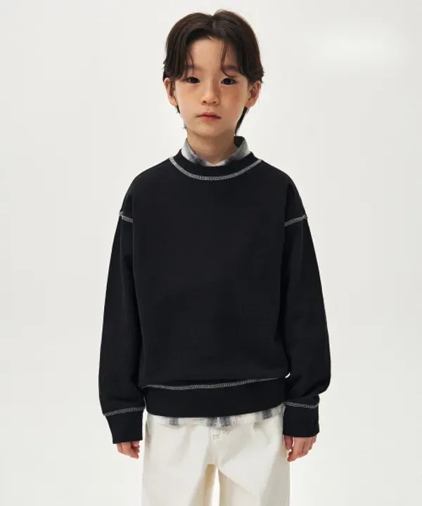 Спортивная кофта с контрастной отделкой, Musinsa Standard Kids, черный