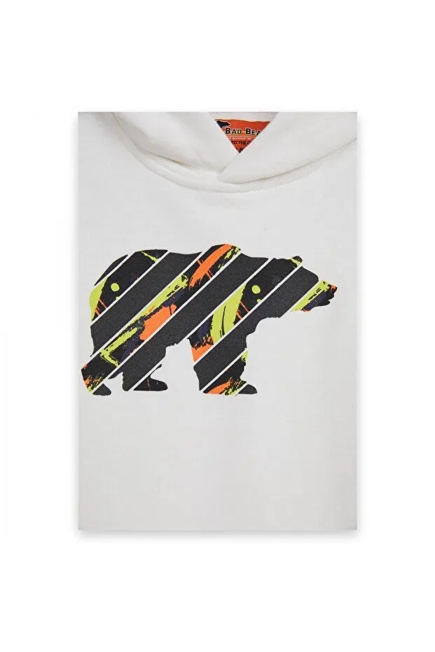 Детское худи для девочек с капюшоном mono hoodie jr white boy Bad Bear, C04 Off-White — фото 4