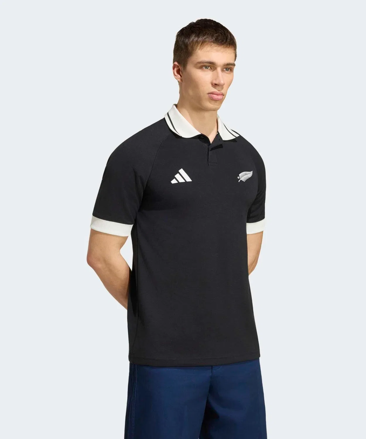 Мужская хлопковая поло с коротким рукавом All Blacks Leisurewear Adidas, Black