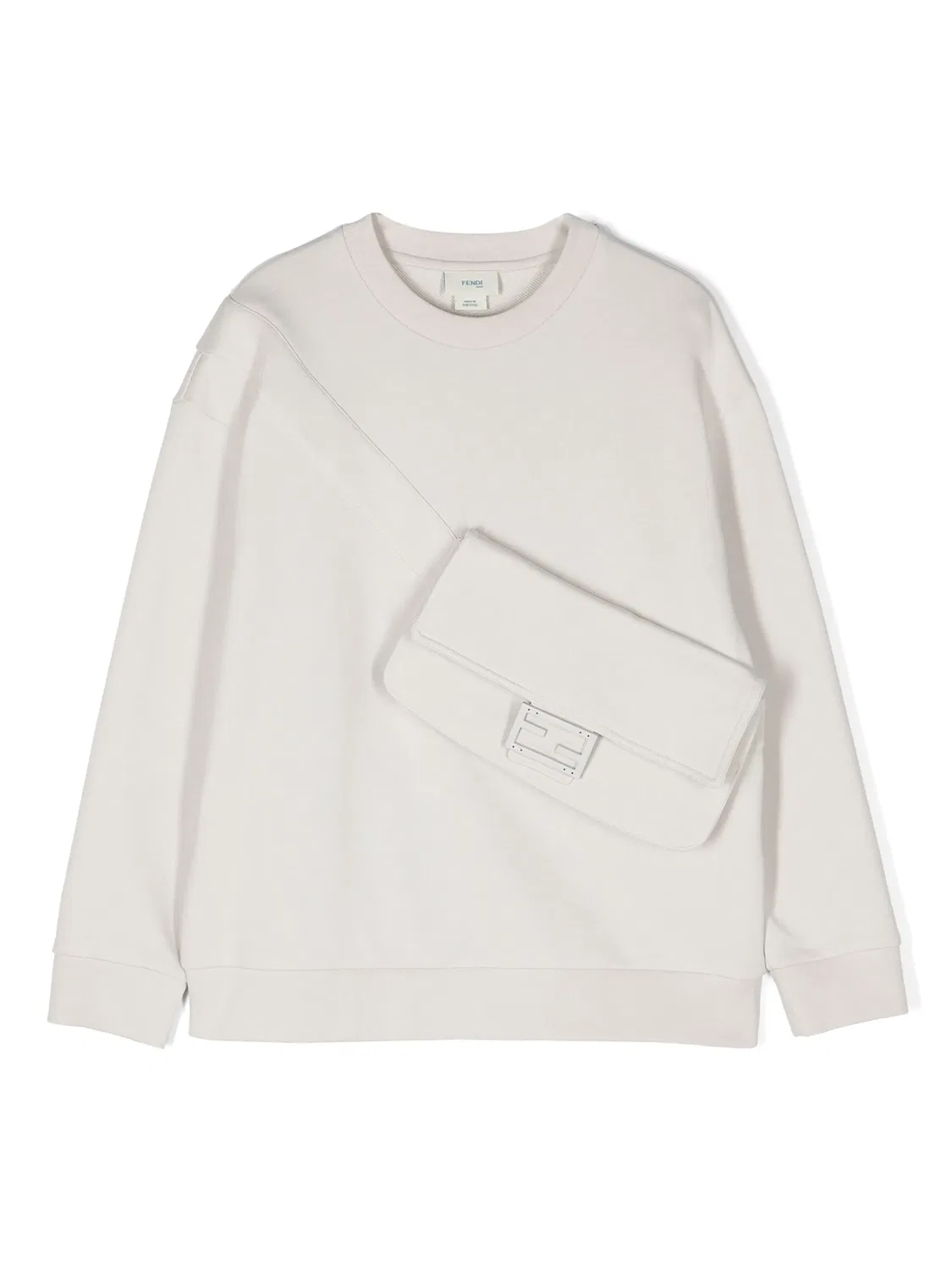 FENDI Свитшот с мотивом FF светло-серого цвета
