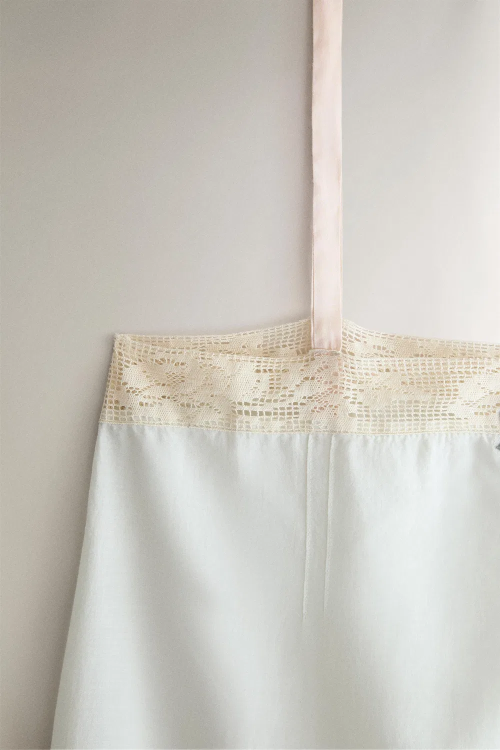Ночная рубашка с цветочным кружевом ZARA, Light blue — фото 3