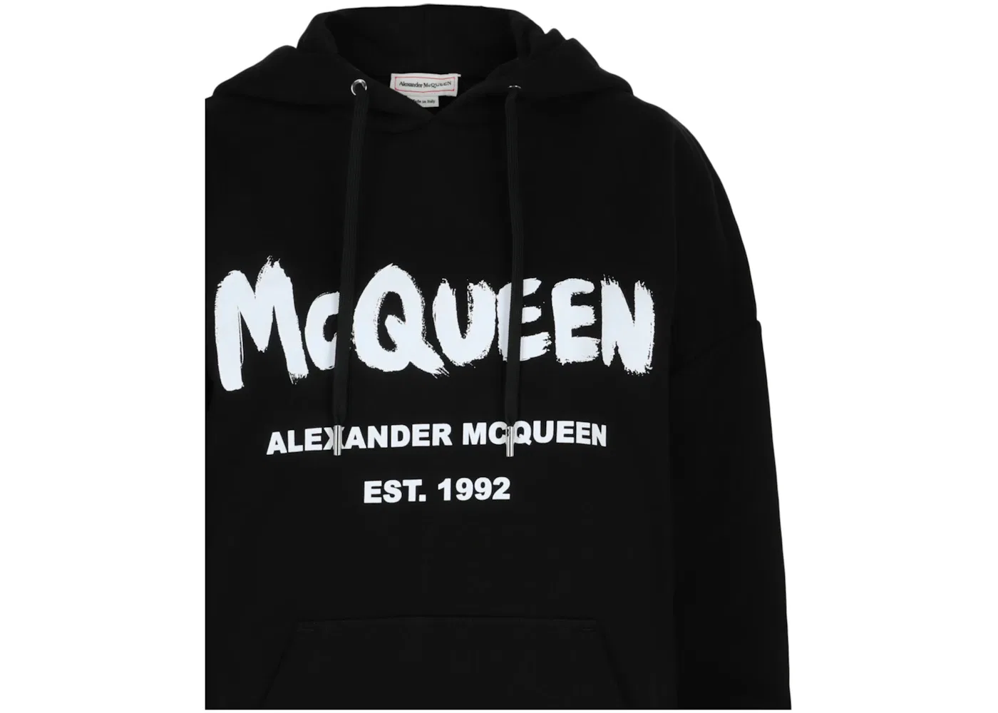 Женский худи с граффити-принтом Alexander McQueen, Black White — фото 3