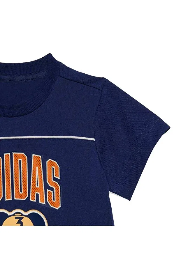 Детская футболка с принтом Adidas, Navy Blue — фото 3