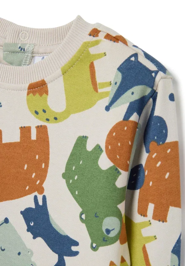 Комплект из кофты и брюк с принтом Animals Ovs, blue/white, белый — фото 3