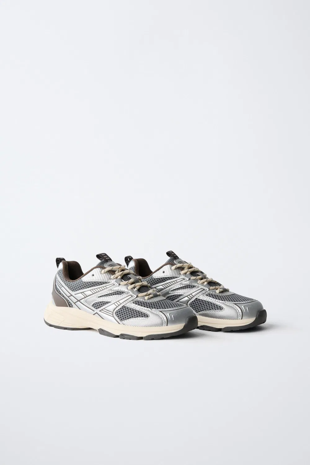 Металлические кроссовки ZARA, Silver — фото 2