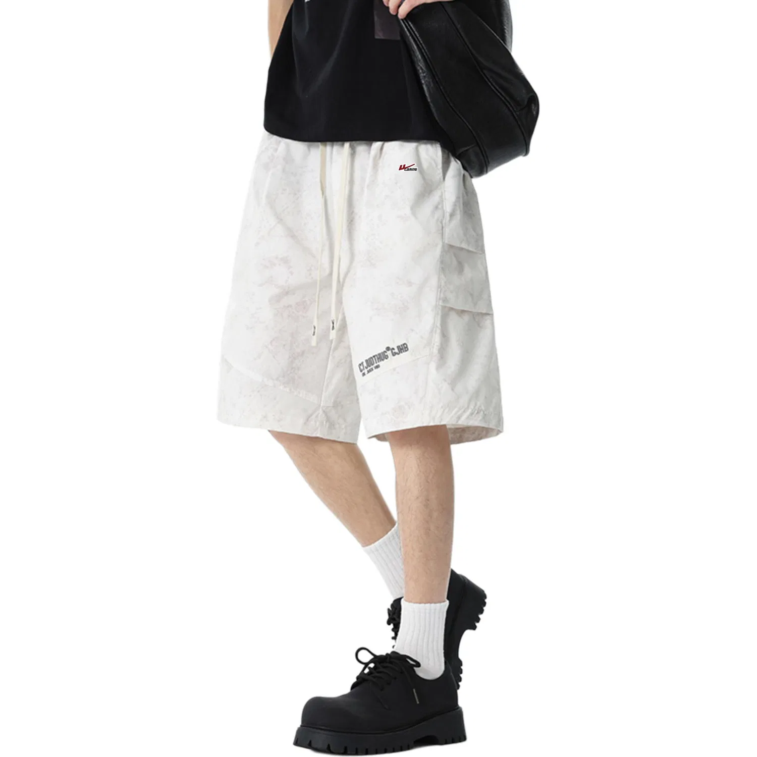 Детские шорты унисекс повседневные с принтом, Casual Shorts Unisex Moderate, WARRIOR, White Flower (DIY Badge)