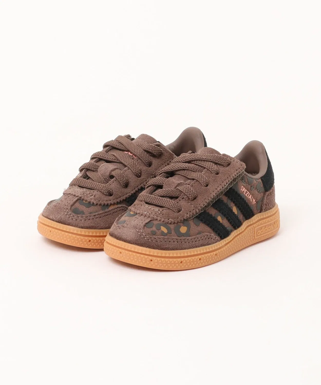 Детские кроссовки с леопардовым принтом, на липучках, модель Handball Spezial CF EL I, Adidas, Brown