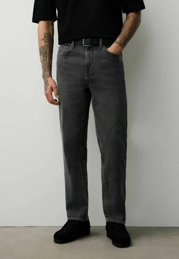 Джинсы деним Relaxed fit - belted jeans Next, grey denim, серый