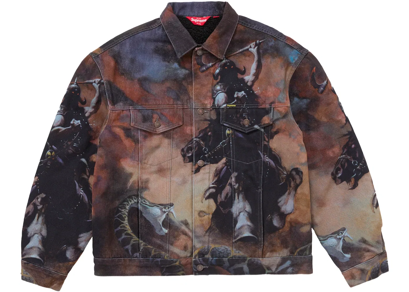 Мужская куртка-тракер с принтом Supreme Frazetta, Multicolor