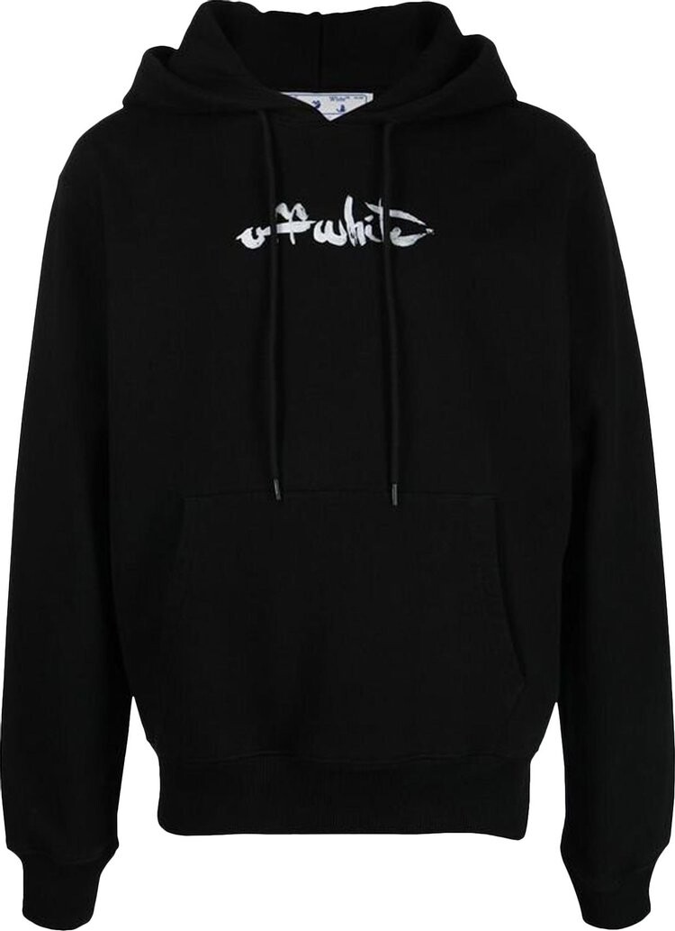 

Худи Off-White Paint Arrow Slim Hoodie 'Black/White', черный