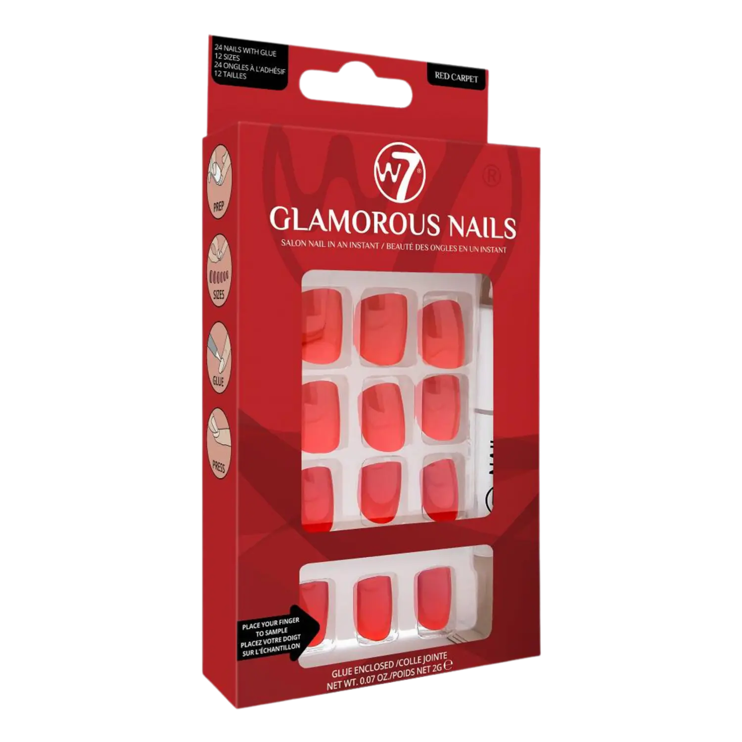 

W7 Glamorous Nails накладные ногти Red Carpet, 24 шт/1 упаковка