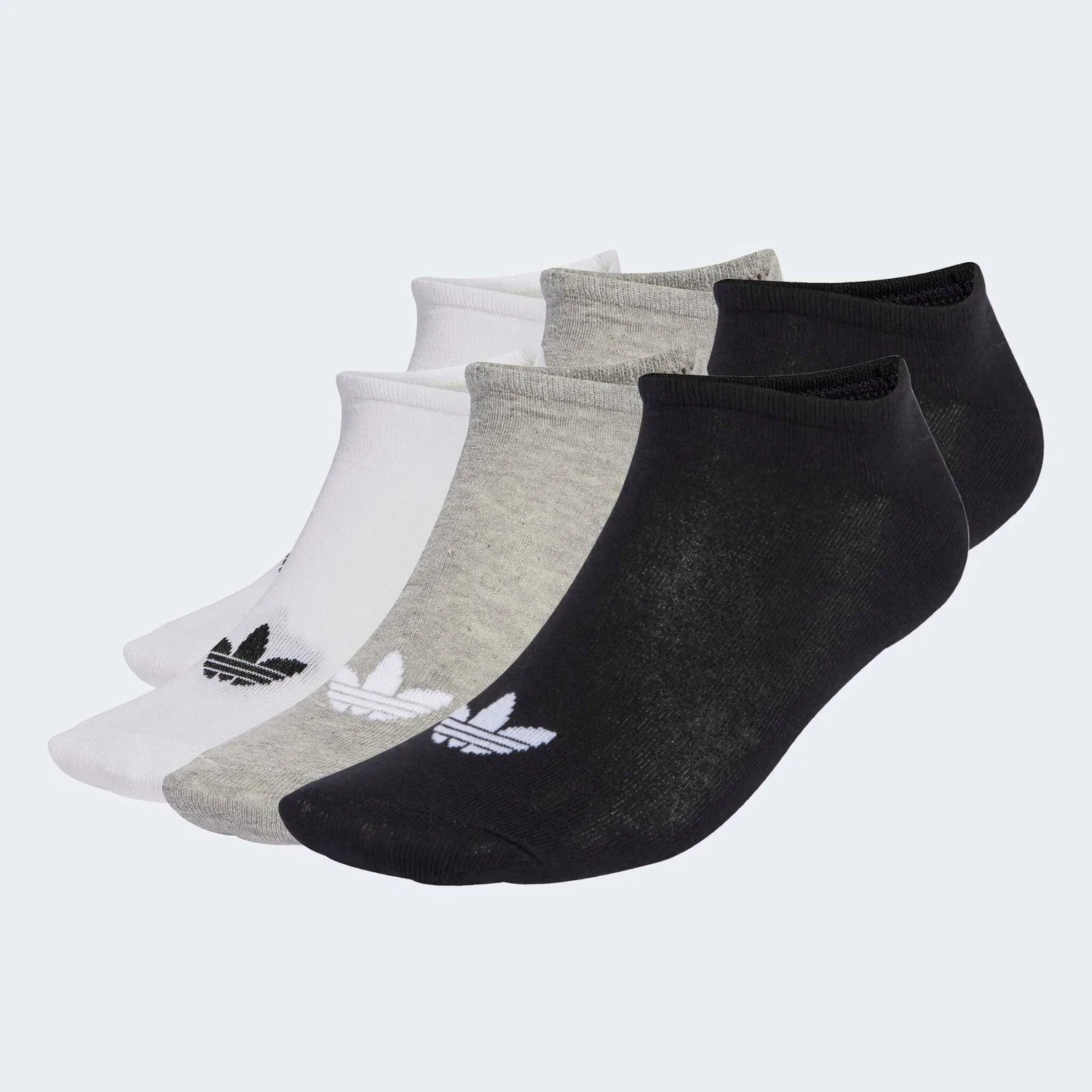Мужские спортивные носки с низким вырезом Adidas Originals, White/Medium Grey Heather/Black
