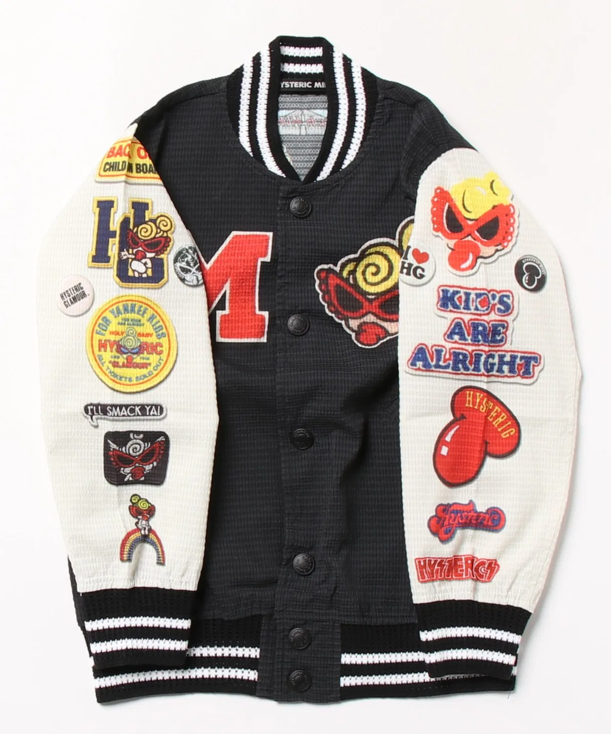 Детская куртка-бомбер с принтом CRAZY COLLAGE HYSTERIC MINI, Black — фото 4