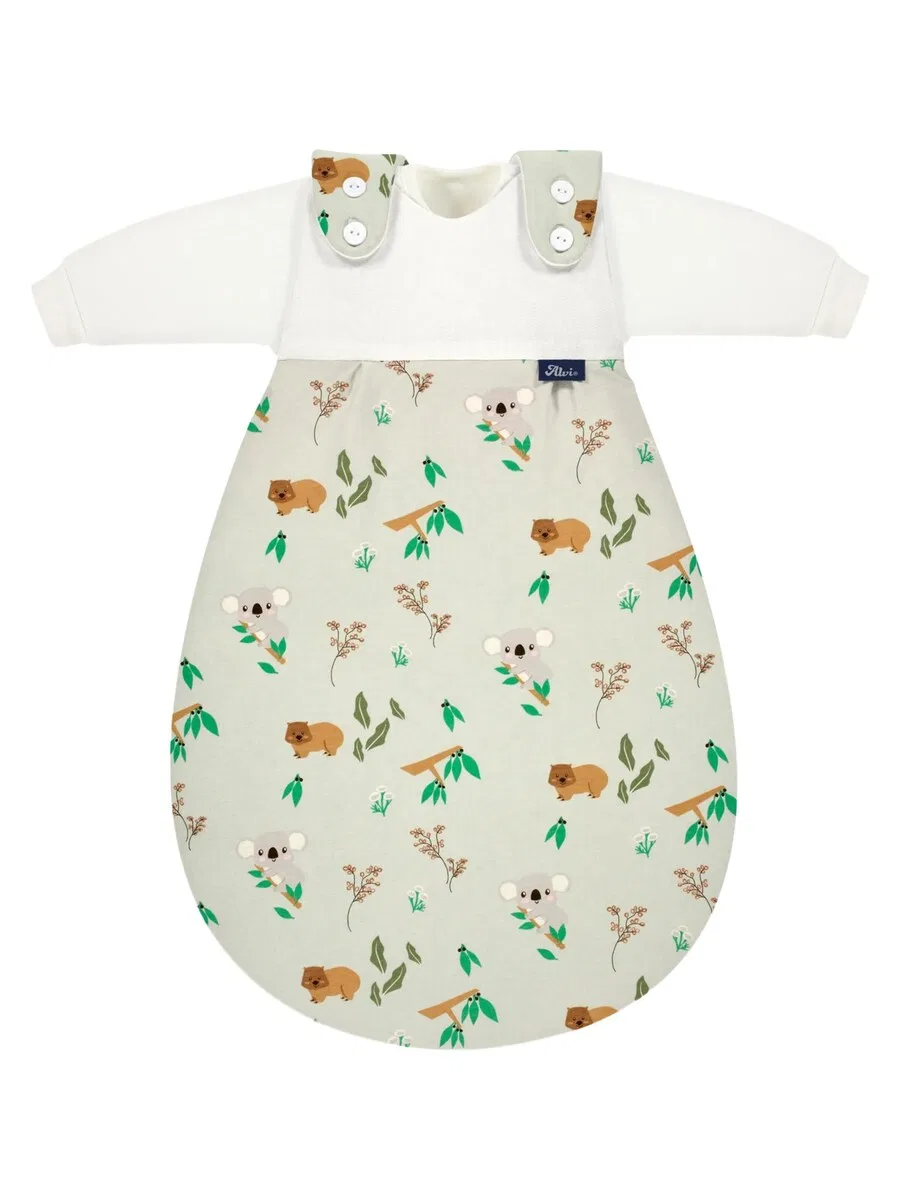 Спальный мешок ALVI 'Schlafsack Baby-Maxchen 3-teilig Bio-Baumwolle' светло-зеленого цвета