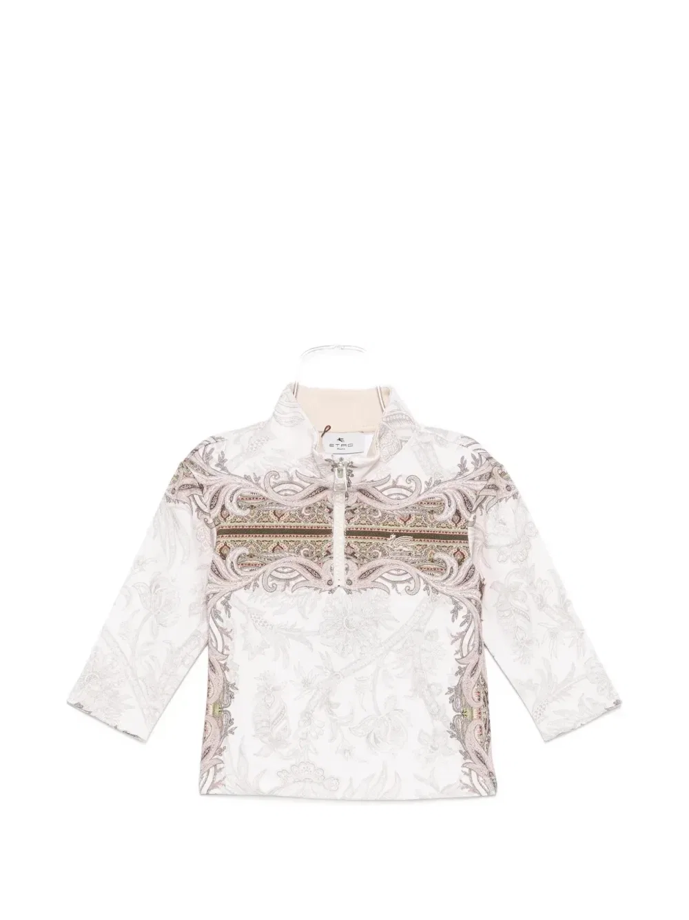 Худи с молнией на воротнике Etro Kids, бежевый