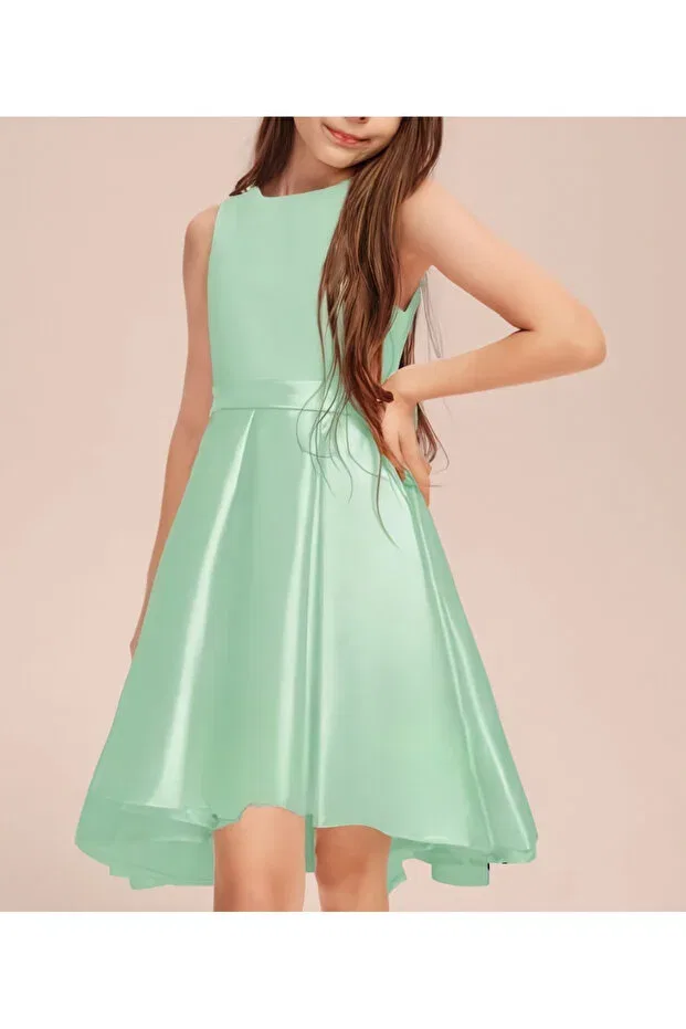Детское платье для девочек с принтом Nsmkidslife, Mint Green — фото 4