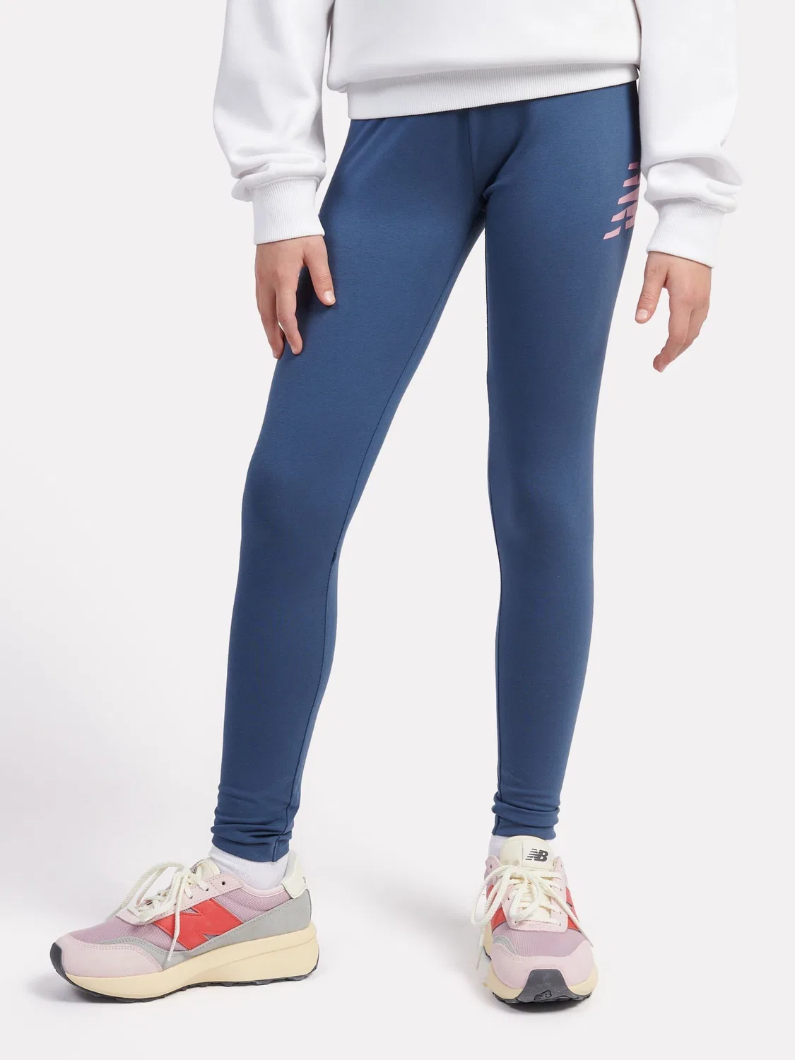 Леггинсы New Balance Blue Stacked Logo, синие