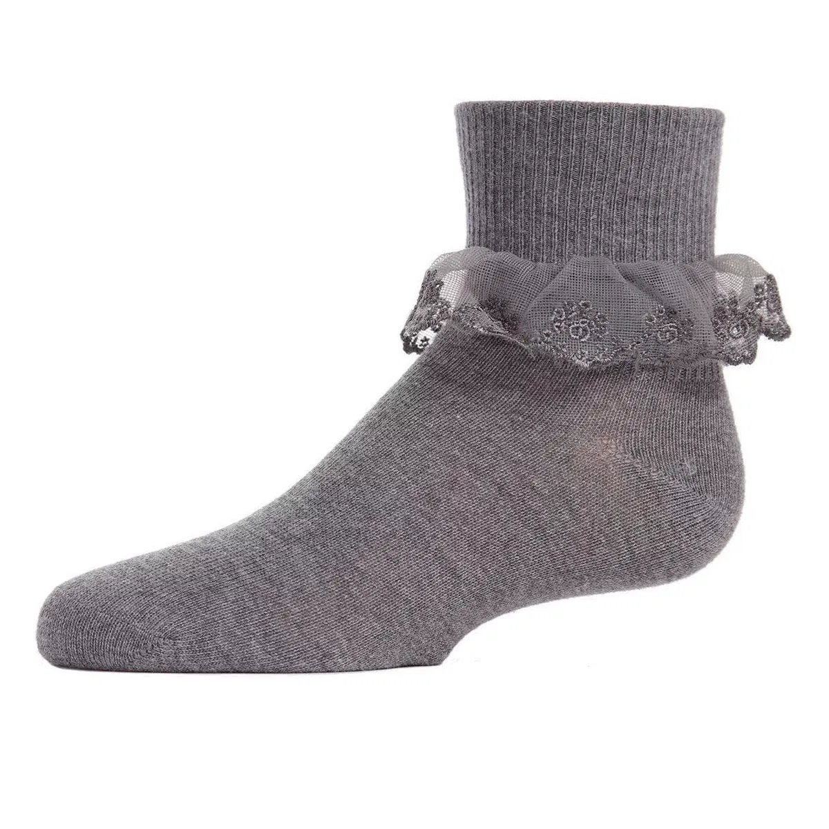 Детские носки для девочек с кружевной отделкой Classic Lace LEGWEAR, Light Gray