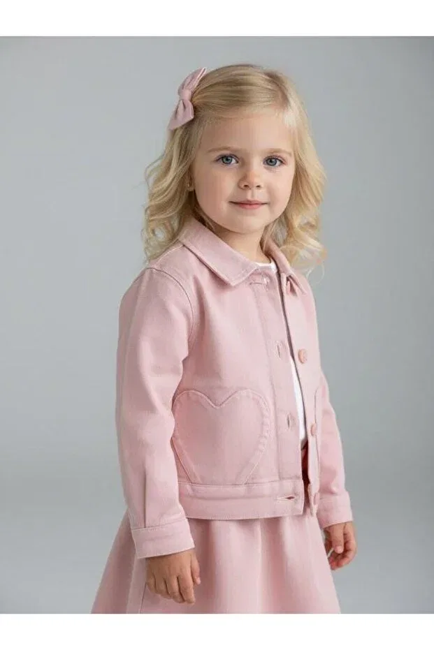 Детская куртка для девочек с принтом Zekids, Pink — фото 3