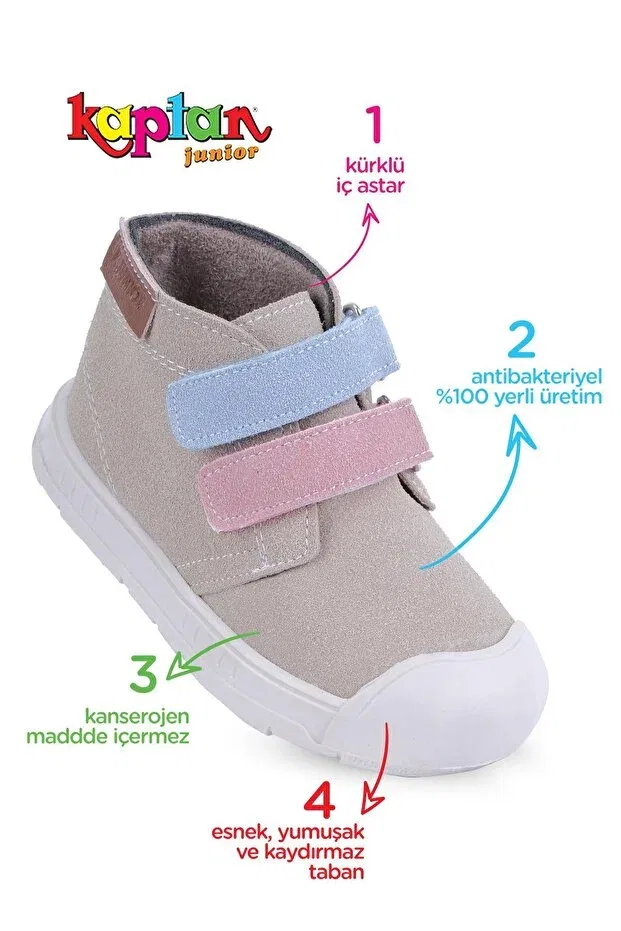 Детские ботинки для девочек ортопедические Kaptan Junior, Cream — фото 3