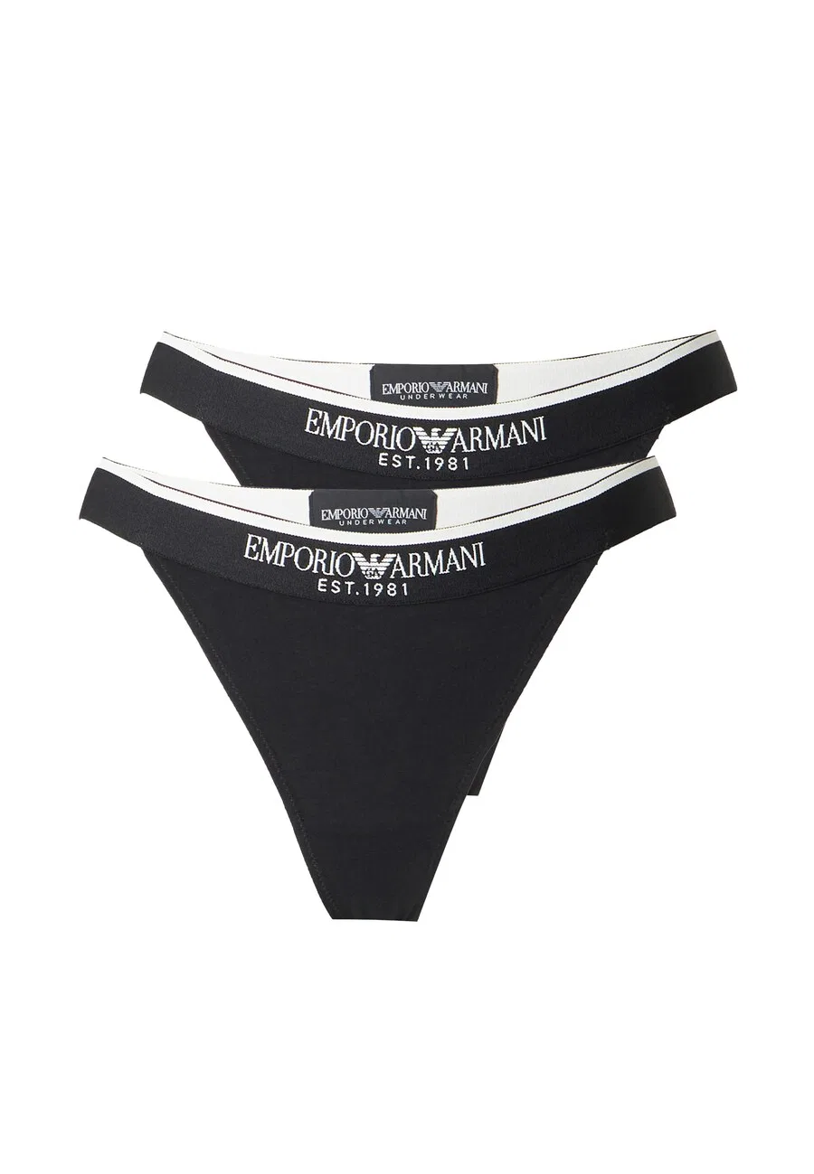 Трусики-стринги Emporio Armani черного цвета