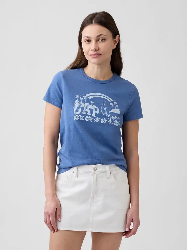 Женская футболка с графическим принтом GAP, Blue