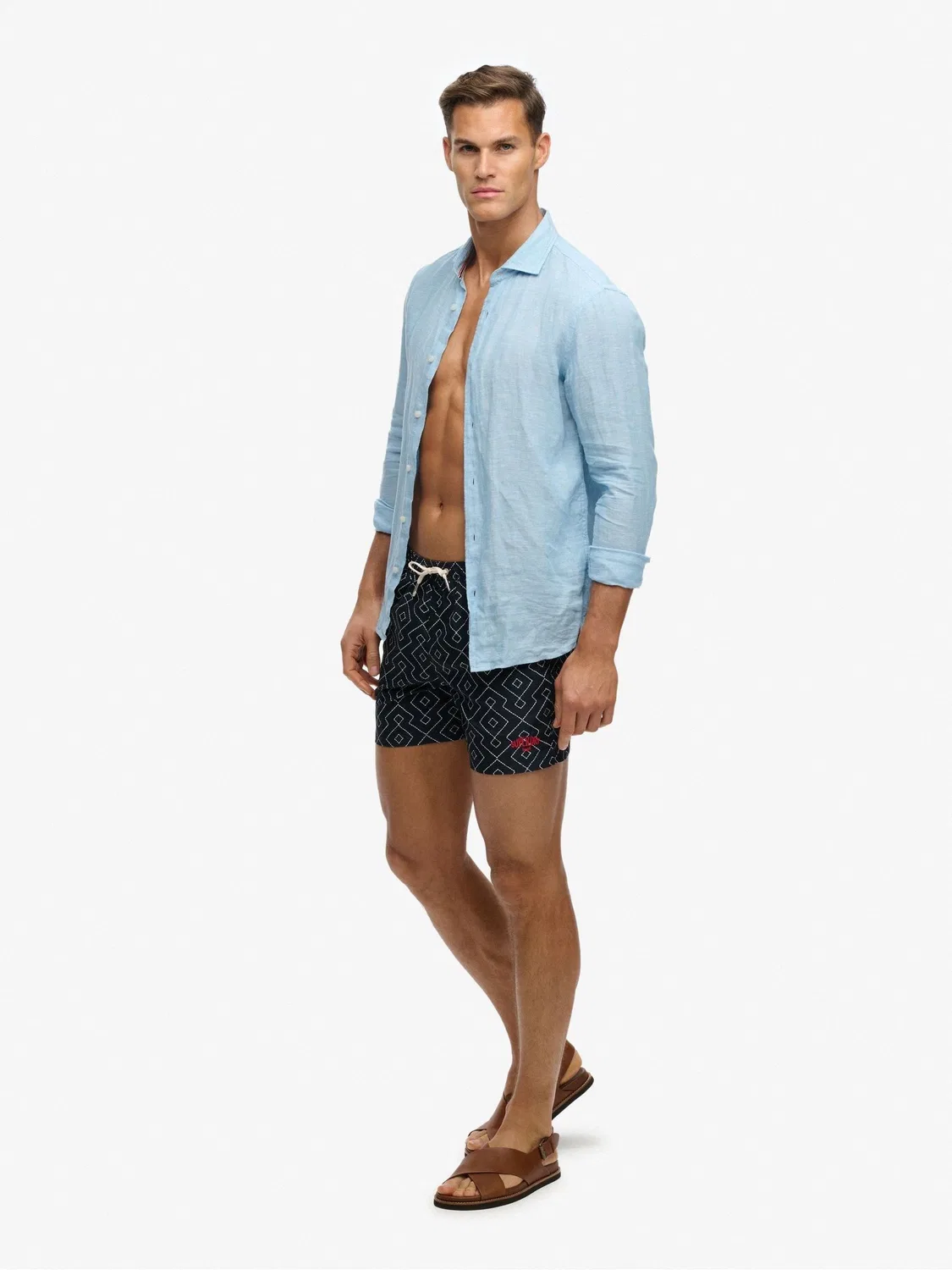 Плавки Superdry Premium Printed 15-inch, синие — фото 3