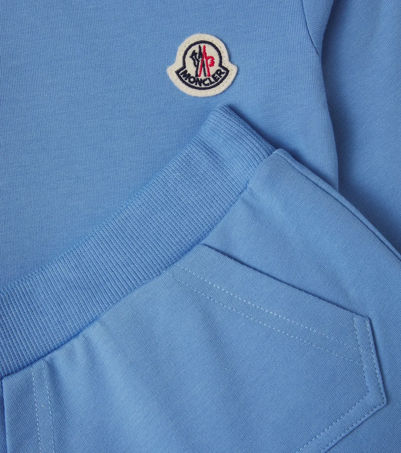 Комплект из флисовой толстовки и спортивных брюк для малышей, Moncler Enfant, бирюзовый — фото 3
