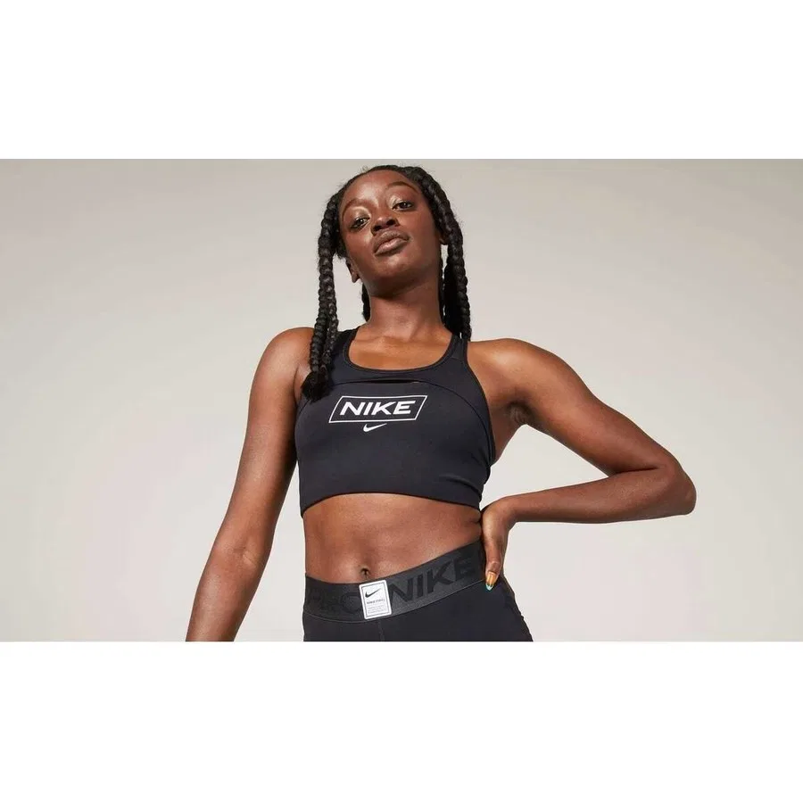 Спортивный бюстгальтер с перекрестными бретелями Dri-FIT Swoosh Women Training Nike, Черный