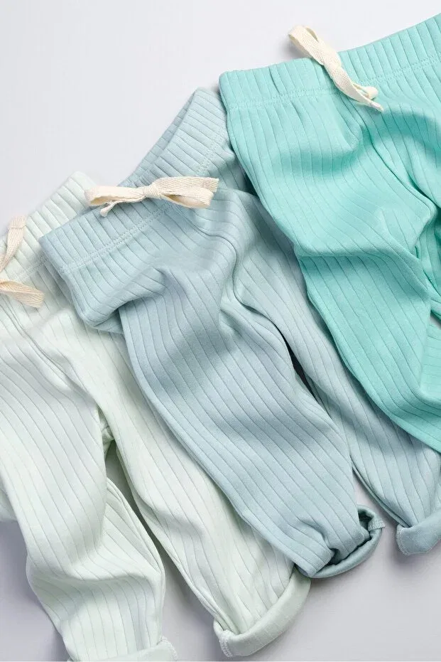 Детские колготки для девочек хлопковые 100% Комплект 3 шт Bondberro, Green - Matte Green - Mint — фото 3