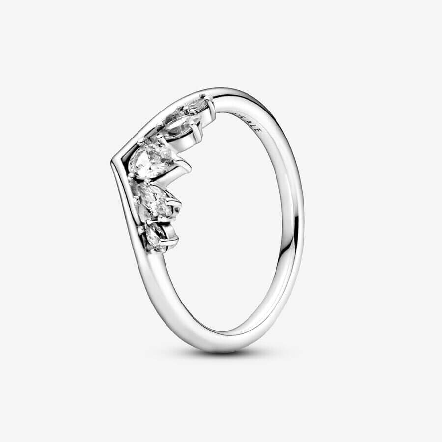 

Кольцо Pandora Timeless Sparkling Pear & Marquise Wishbone, серебро