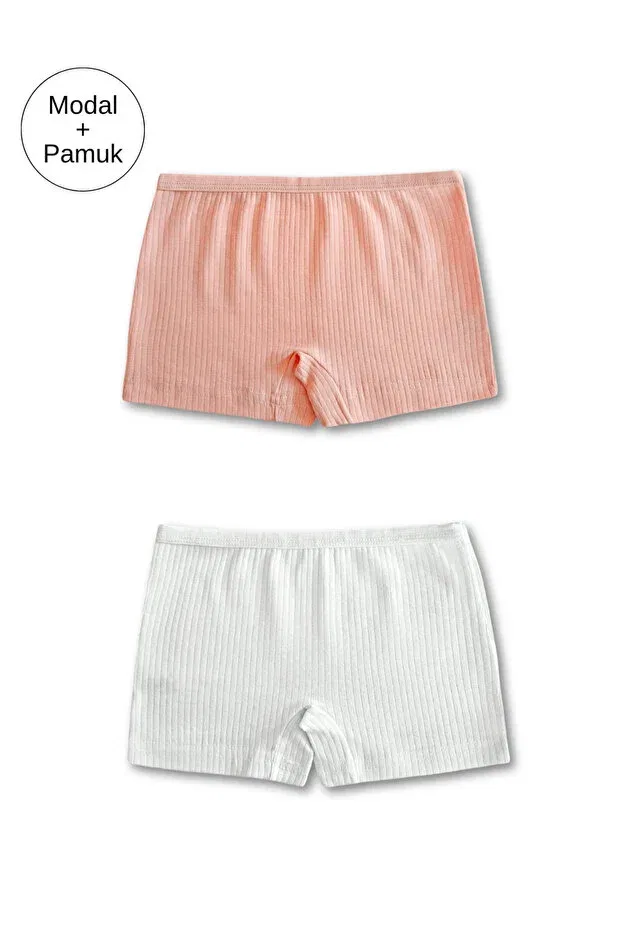 Детский комплект трусов для девочек хлопковый Modal-Cotton blend girls' boxer briefs underwear set of 6 Panfilia, Pink-Yellow-White — фото 3