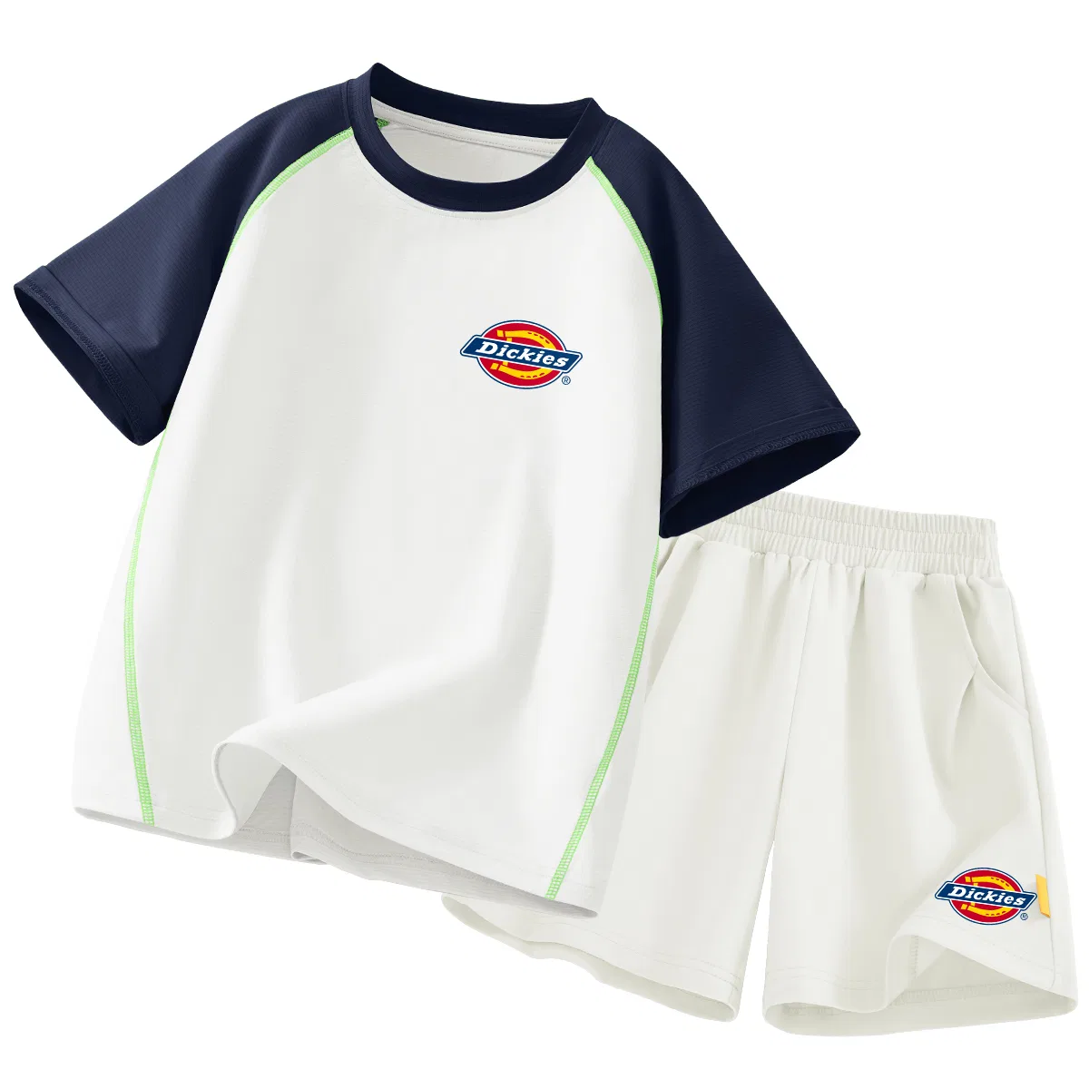 Детский спортивный комплект с принтом Dickies, Silicone Standard K Hidden White+Standard K_Bottom Right Mist White