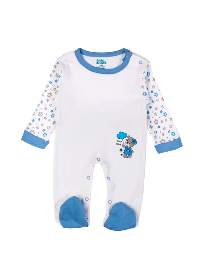 Комплект из 5 предметов для малышей с принтом Always Be Brave Babies Basic, голубой — фото 3
