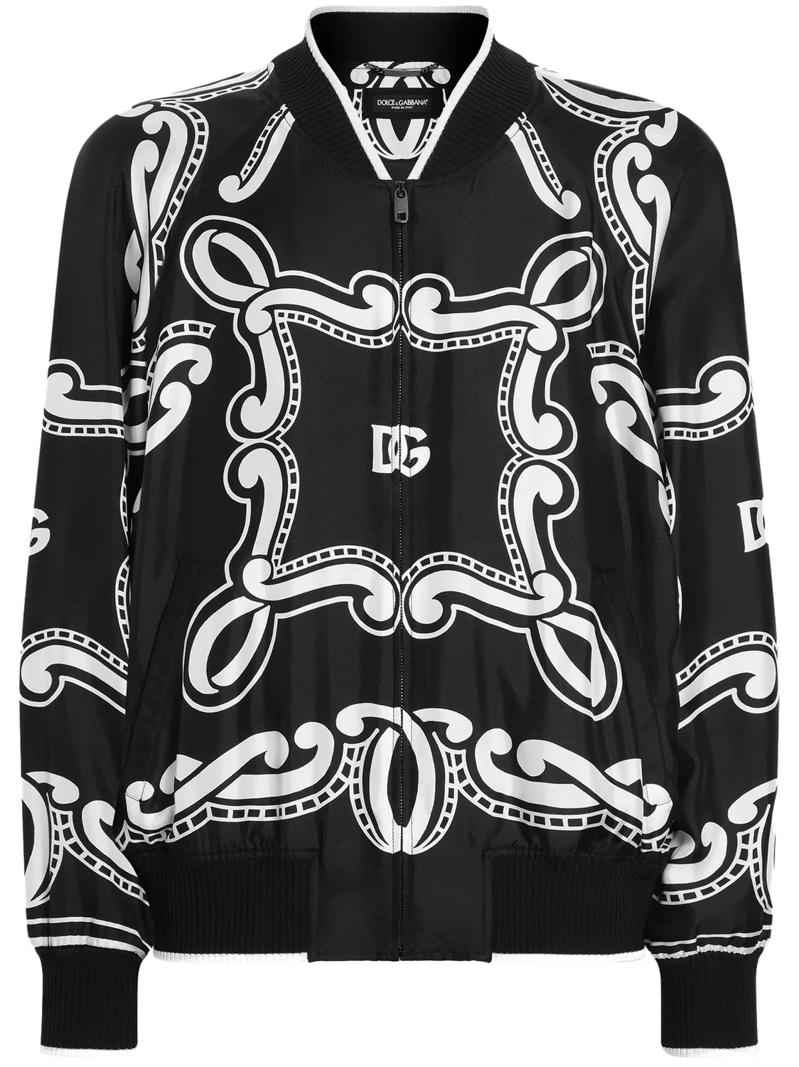 Бомбер с принтом банданы Dolce & Gabbana, черный