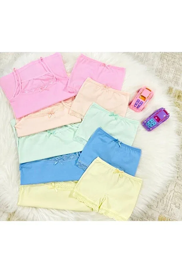 Детский комплект нижнего белья для девочек хлопковый Lace 100% cotton athlete boxer set for girls Swella, Multiple Colors