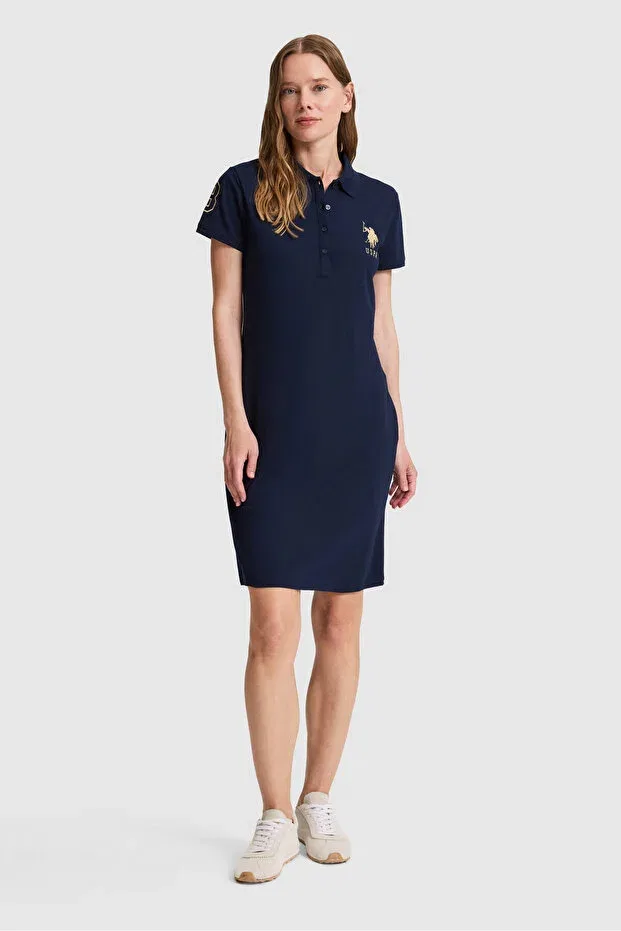Женское платье с коротким рукавом поло U.S. Polo Assn., Navy Blue