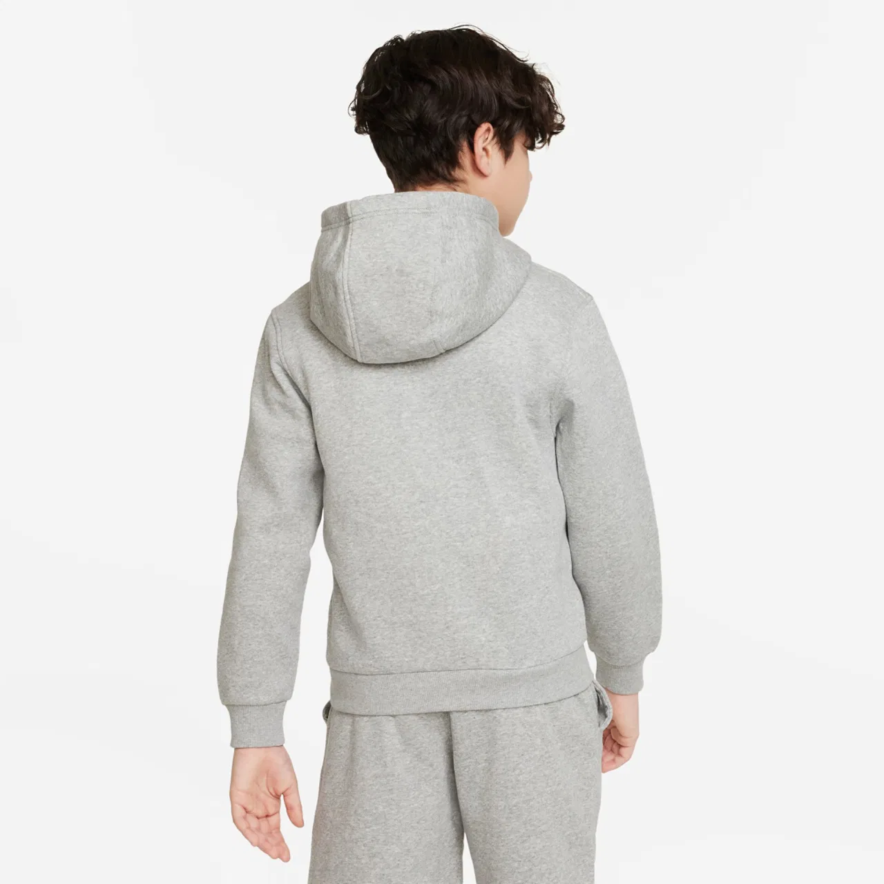Худи для мальчиков NSW Club LBR Fleece Nike, цвет Dark Grey Heather/White — фото 2