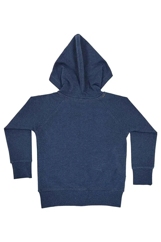 Детское худи для девочек с длинным рукавом Organickid, Navy Blue — фото 2