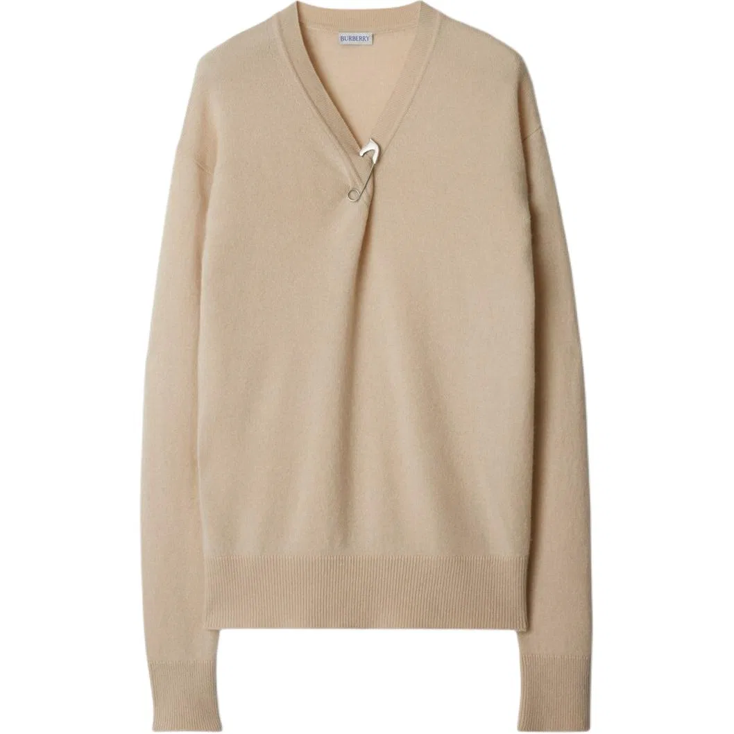 Женский кашемировый свитер с высоким воротом Burberry, Nutmeg