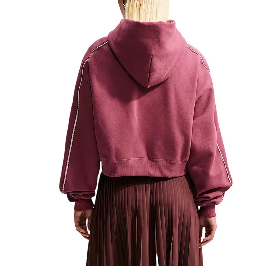 Женское худи Studio Fleece Medium Weight Graphic Pack Cropped Hoodie 'Pink Smoke Sail' Nike, Pink Smoke/Sail — фото 2