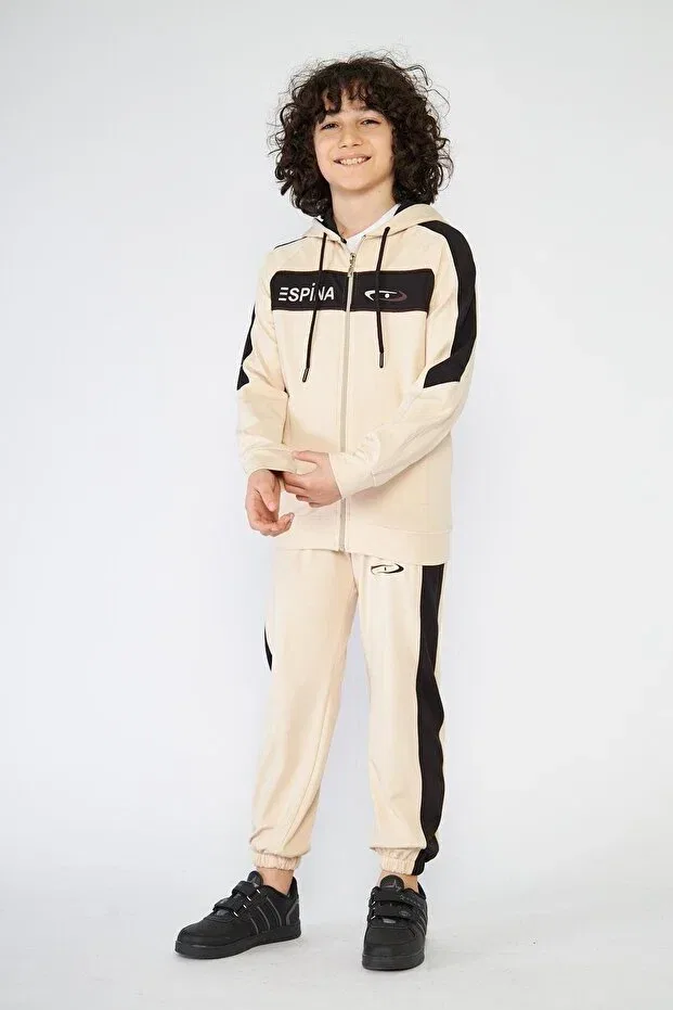 Детский спортивный костюм с принтом Diving Tracksuit Set Live Sport, Ecru