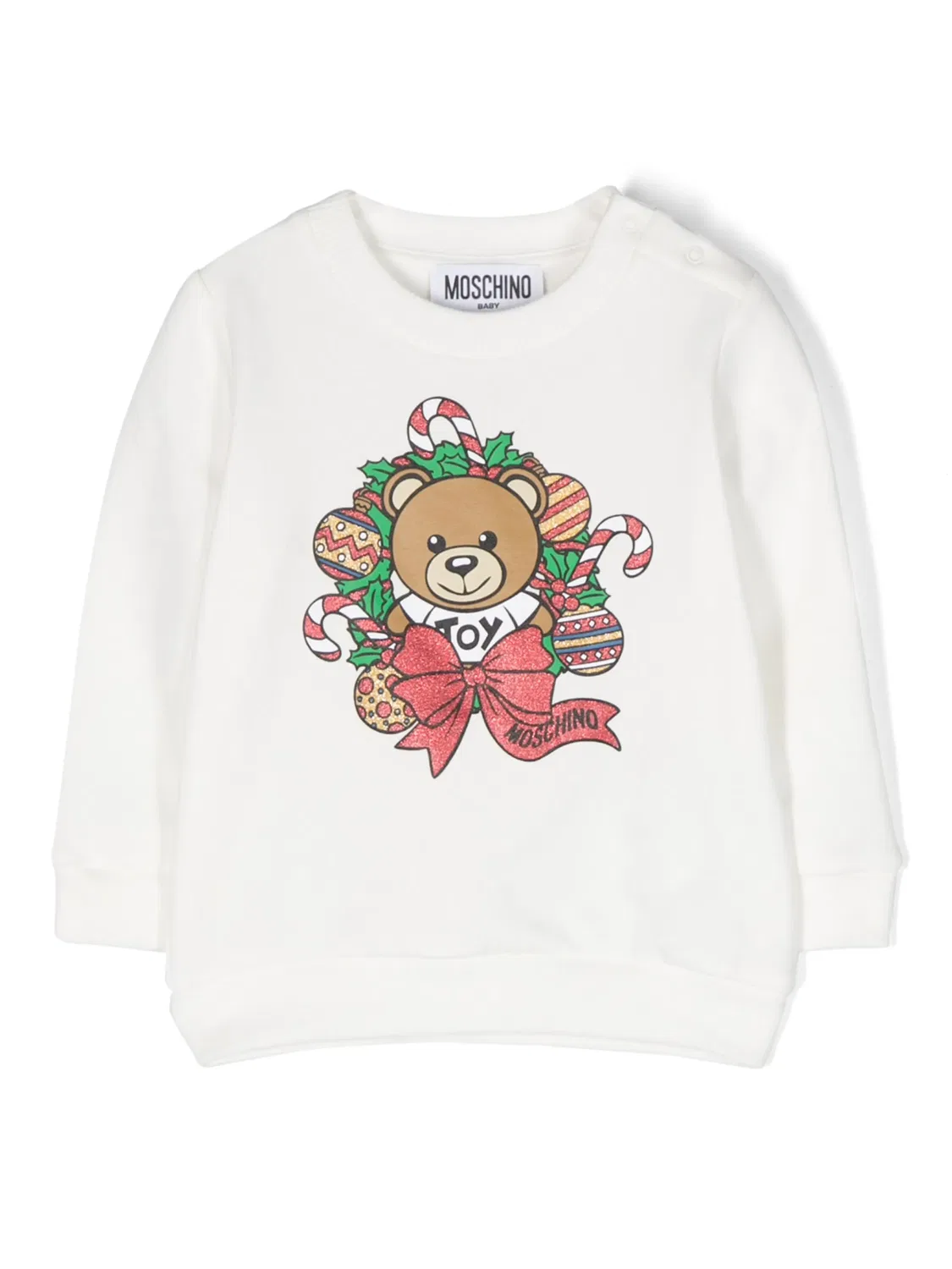 Свитшот с мотивом Teddy Bear Moschino, белый